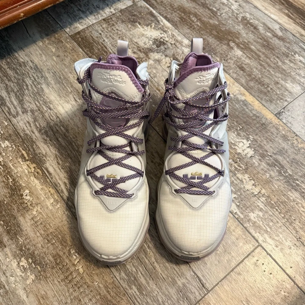 Men’s Nike LeBron 19 Strive for Greatness Gray/Purple Sneakers 10.5 - Picture 3 of 6